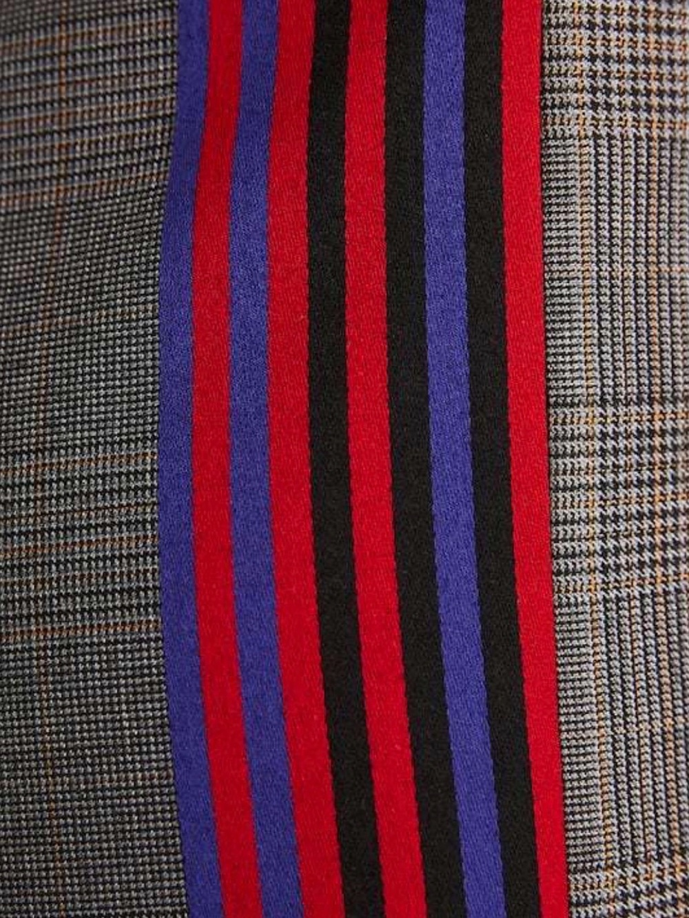 Zara Woman Grey Plaid Pencil Skirt with Red/Blue Side Stripe Sz M - Picture 9 of 10